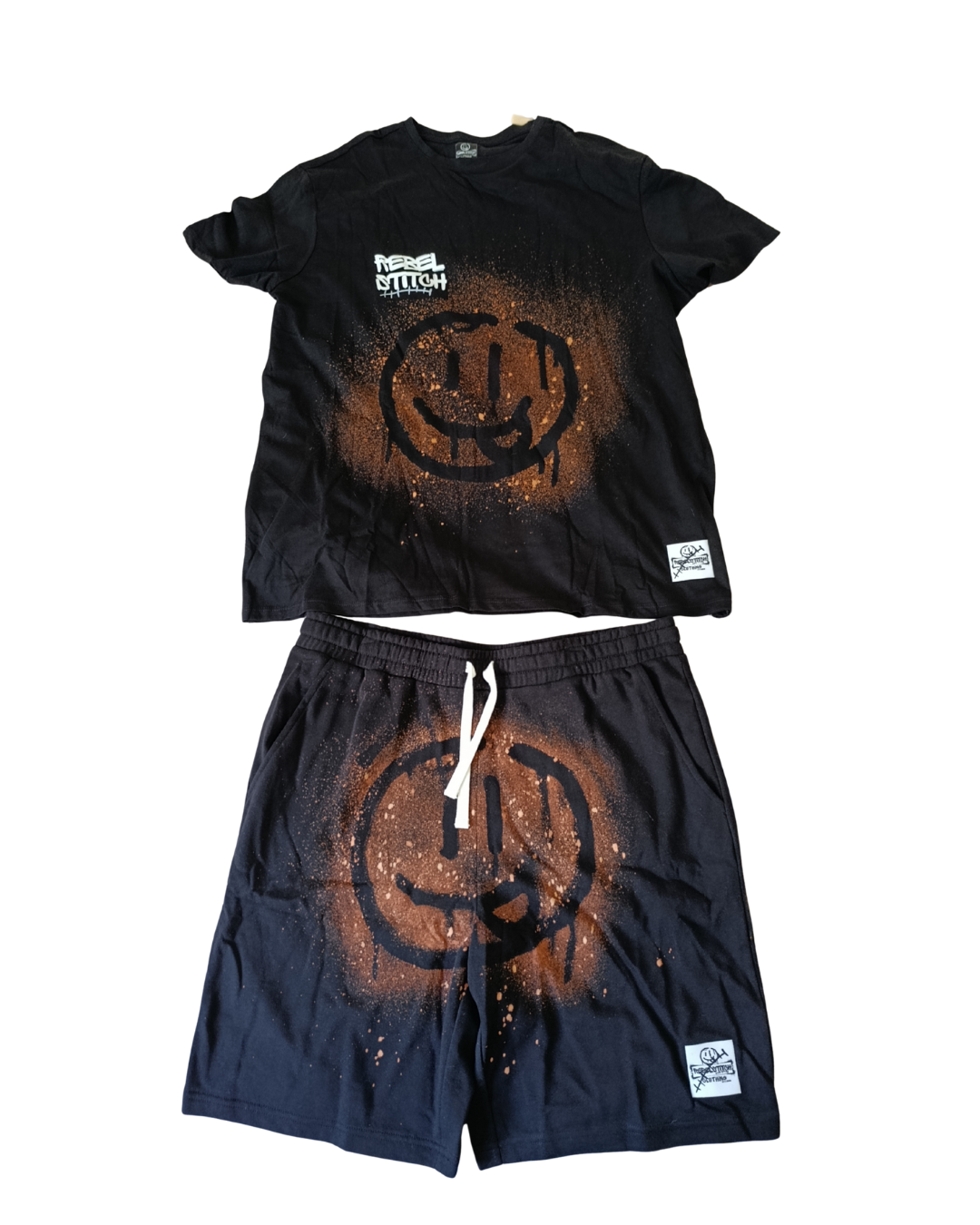 Premium Cotton Shorts and T-shirt Combo Dyed Smiley