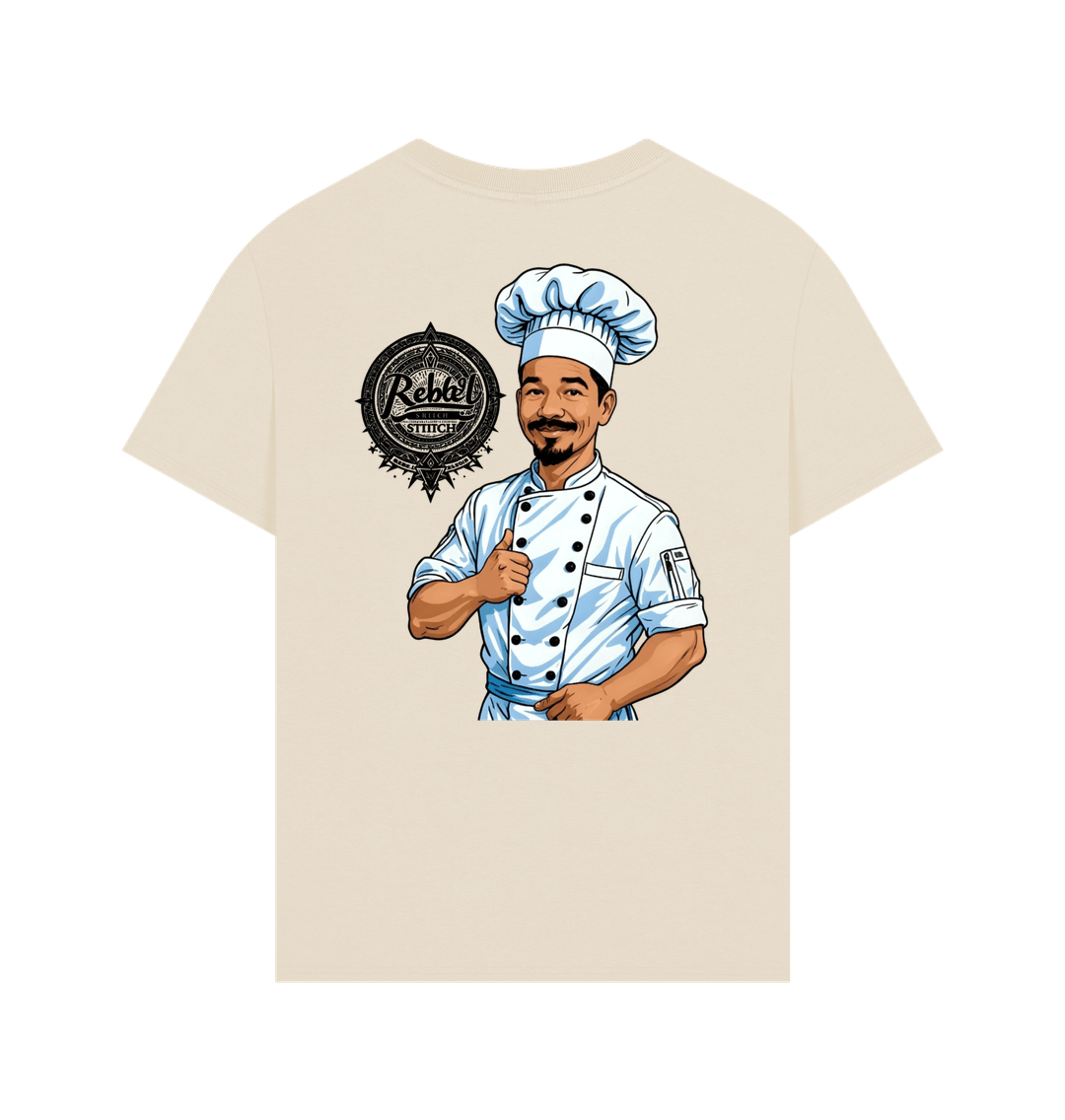 Oat Rebel Stitch Premium Cotton Oversized Short Sleeve T-Shirt Chef Edition Back Print #2