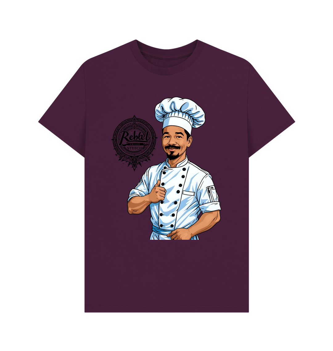 Purple Rebel Stitch Premium Cotton Short Sleeve T-Shirt Chef Edition Front Print #2