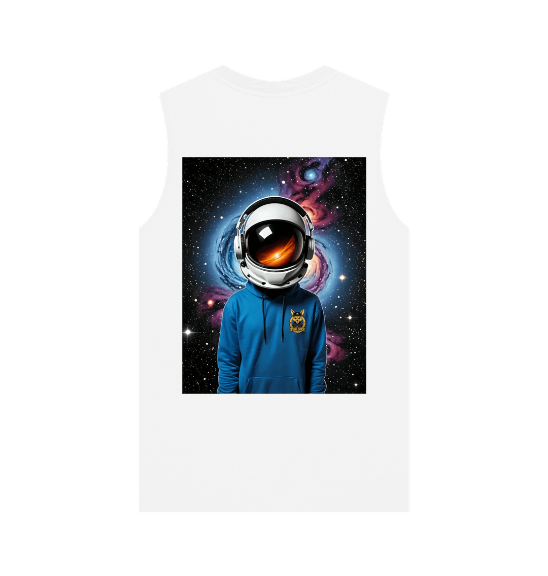 White Rebel Stitch Premium Cotton Vest Space Edition Back Print #1