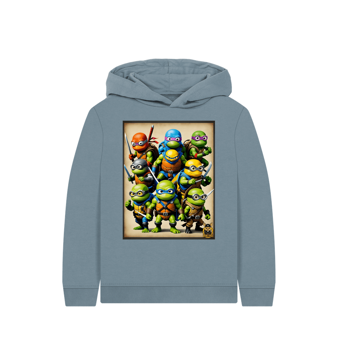 Stone Blue Rebel Stitch Premium Cotton Kids Hoodie TMNM Front Print #2