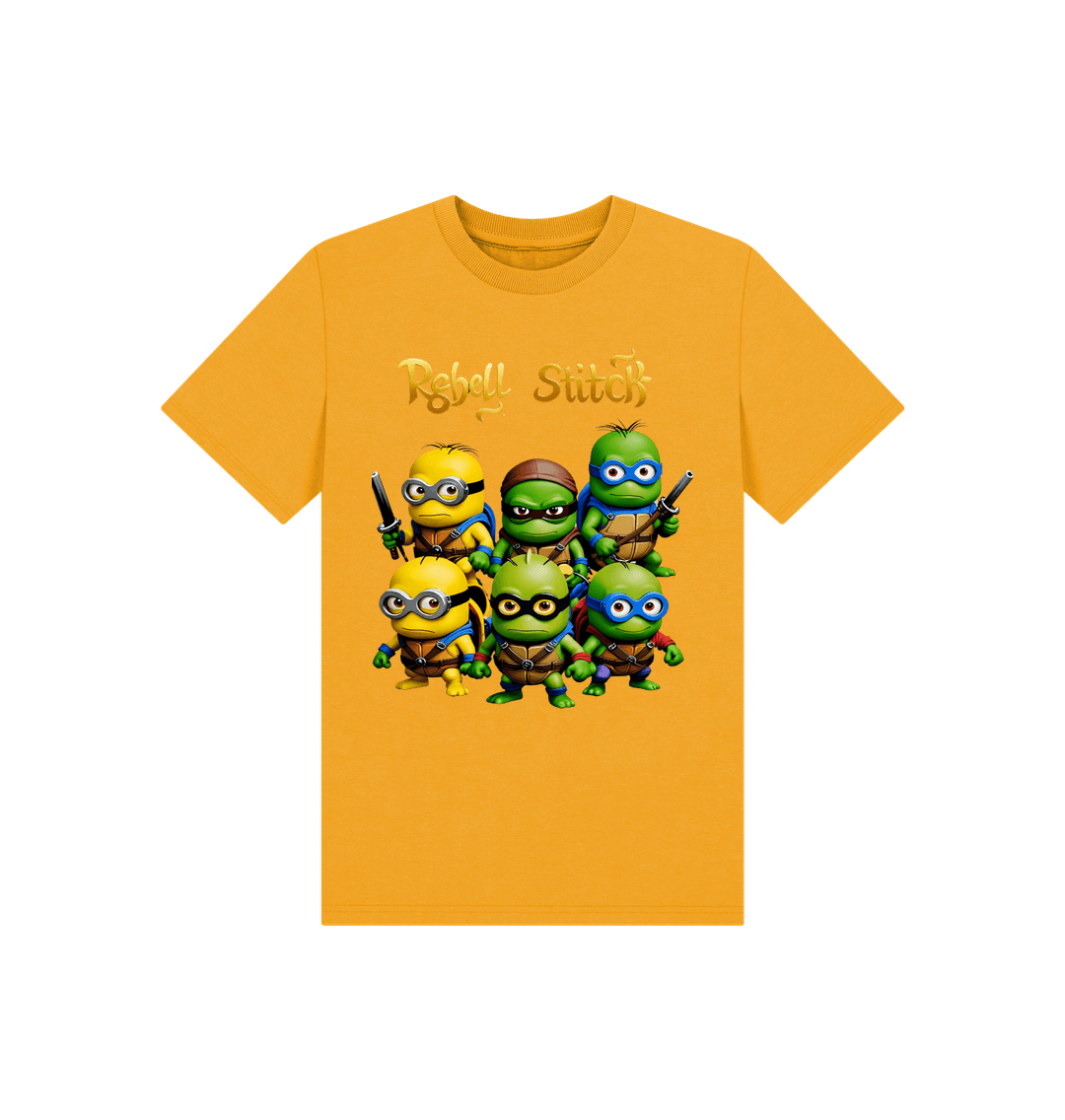 Mustard Rebel Stitch Premium Cotton Short Sleeve Kids T-Shirt TMNM Front Print #1