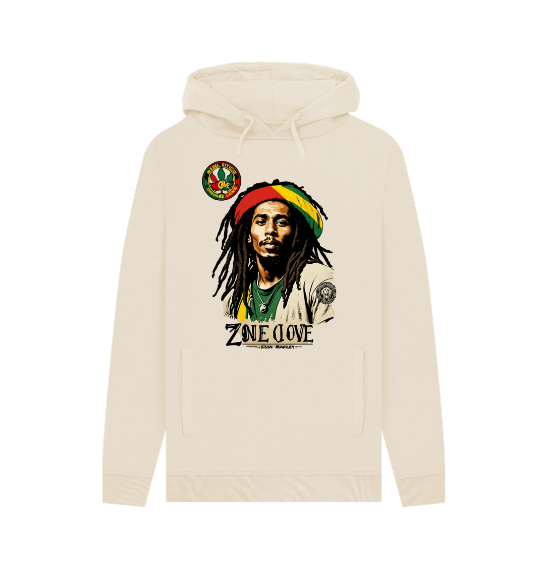 Oat Rebel Stitch Premium Cotton Hoodie Zion-One Love Front Print #4