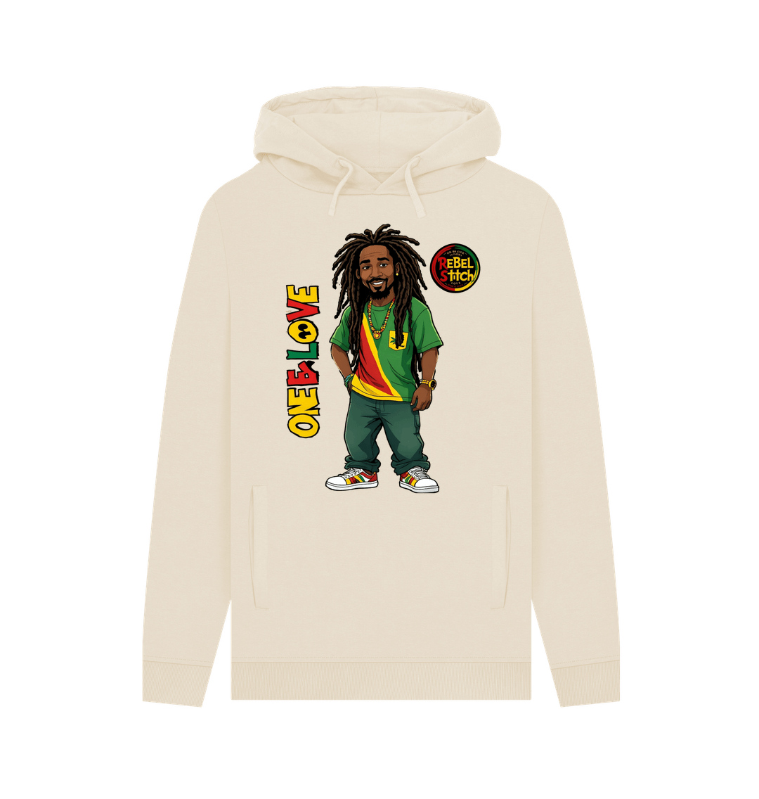 Oat Rebel Stitch Premium Cotton Hoodie Zion-One Love Front Print #1