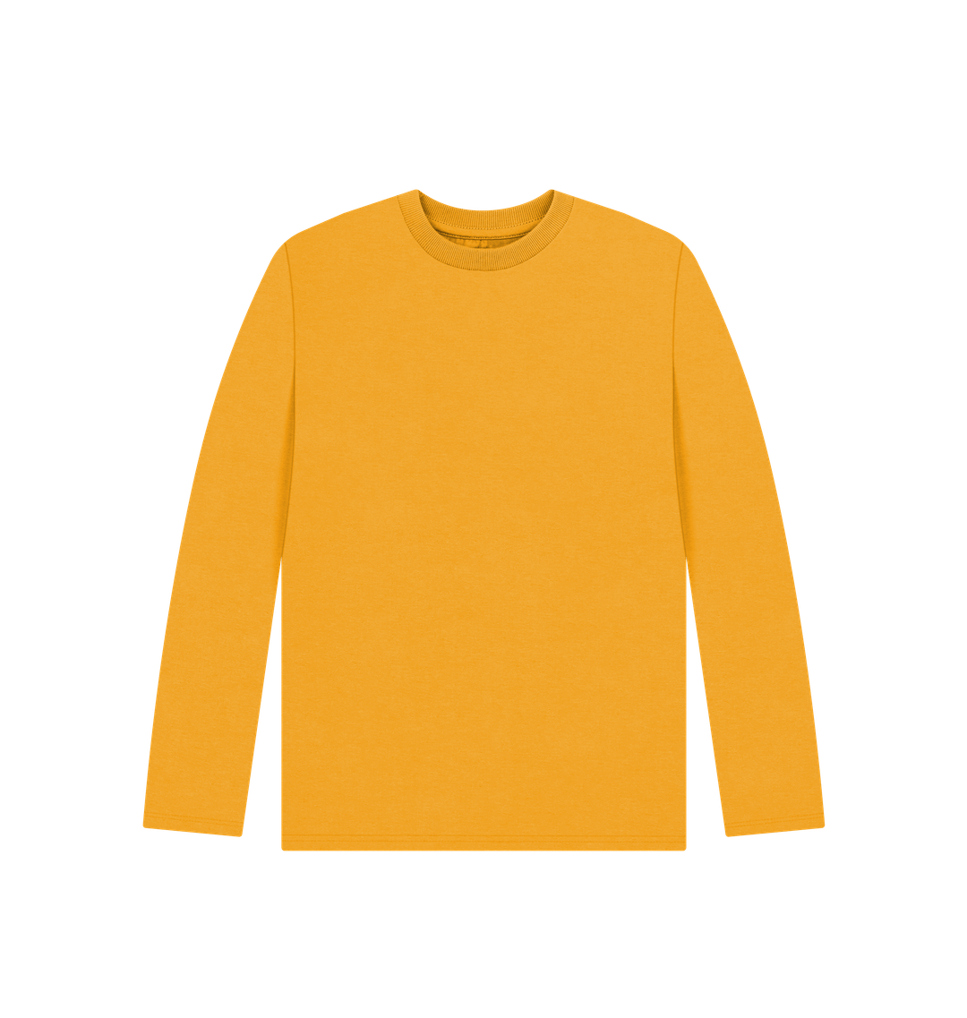 Mustard Rebel Stitch Premium Cotton Long Sleeve Kids T-Shirt Main Line Back Print #3