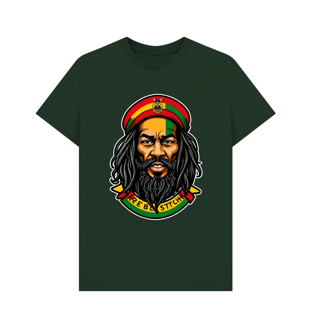 Evergreen Rebel Stitch Premium Cotton Short Sleeve T-Shirt Zion-One Love Front Print #3