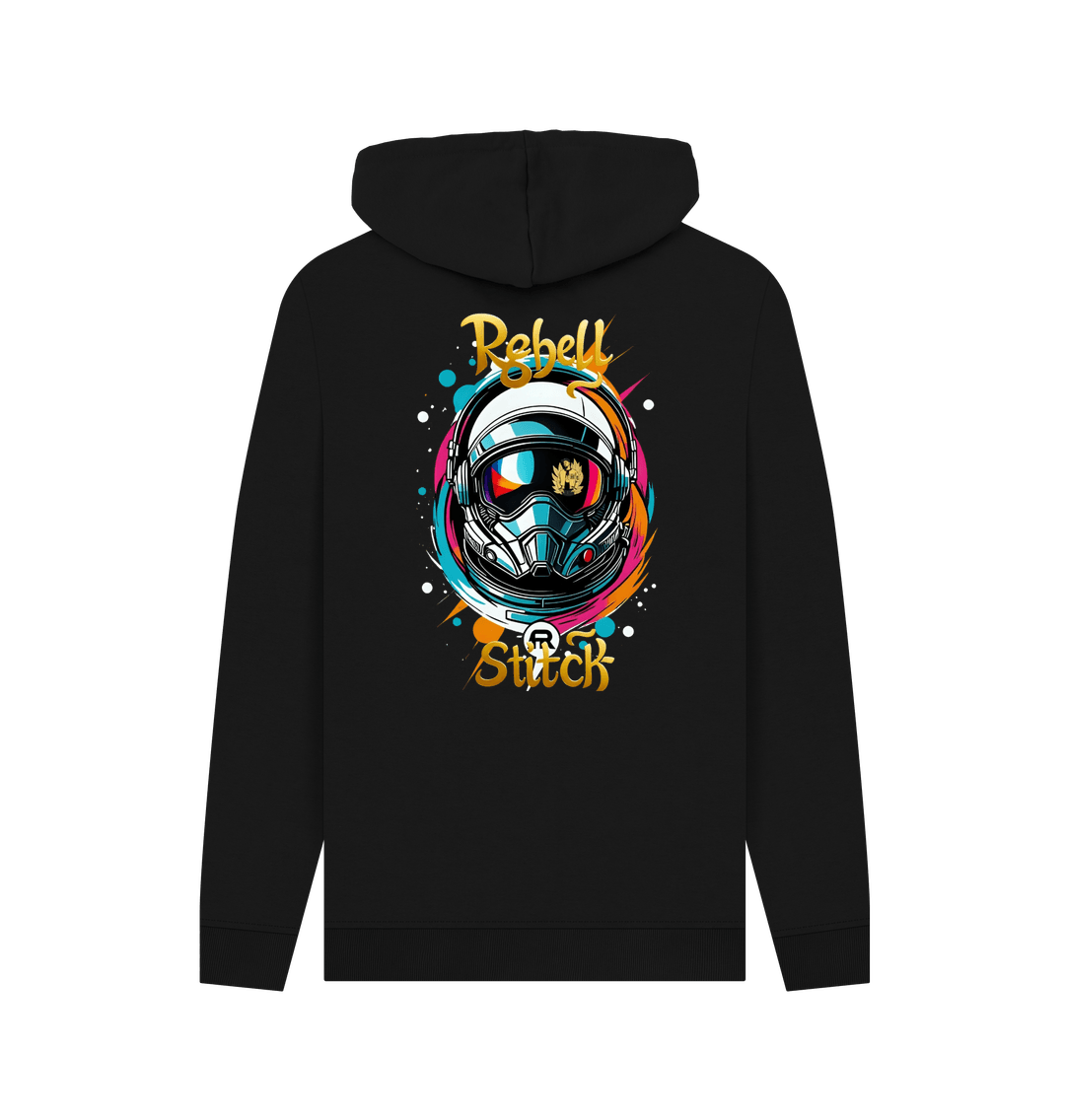 Black Rebel Stitch Premium Cotton Hoodie Space Edition Back Print #2