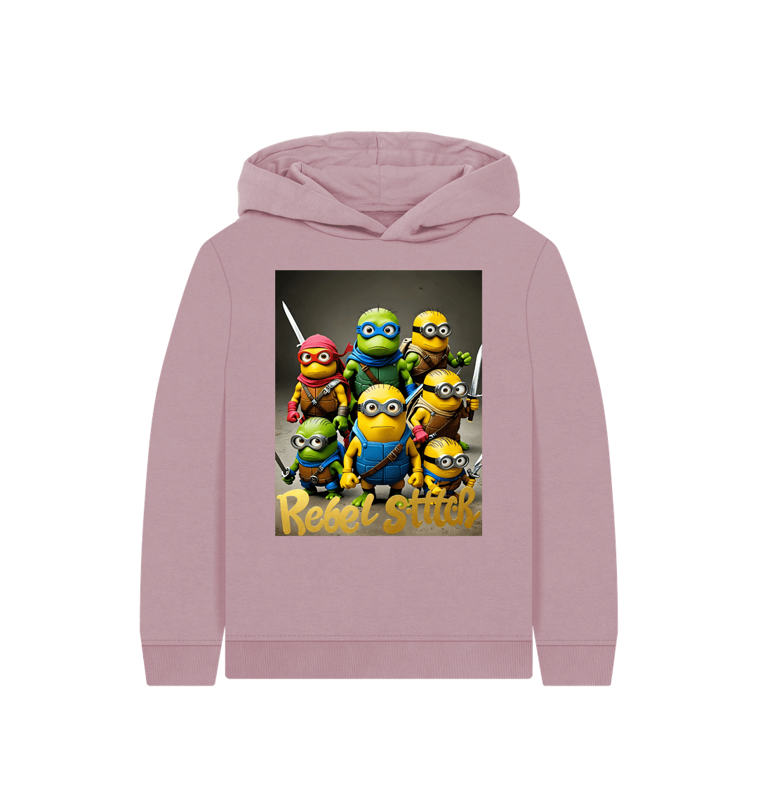 Mauve Rebel Stitch Premium Cotton Kids Hoodie TMNM Front Print #4