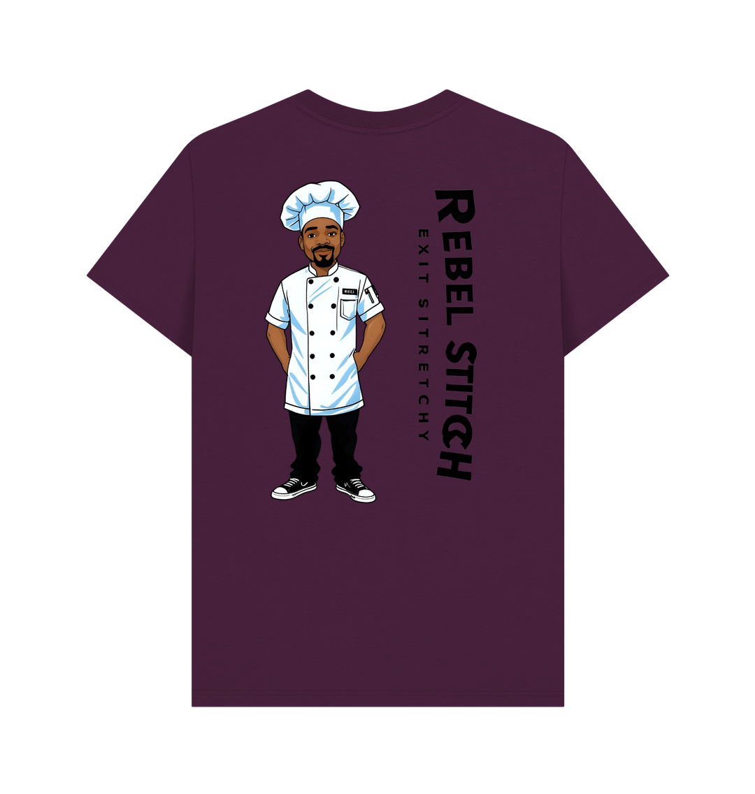 Purple Rebel Stitch Premium Cotton Short Sleeve T-Shirt Chef Edition Back Print #1