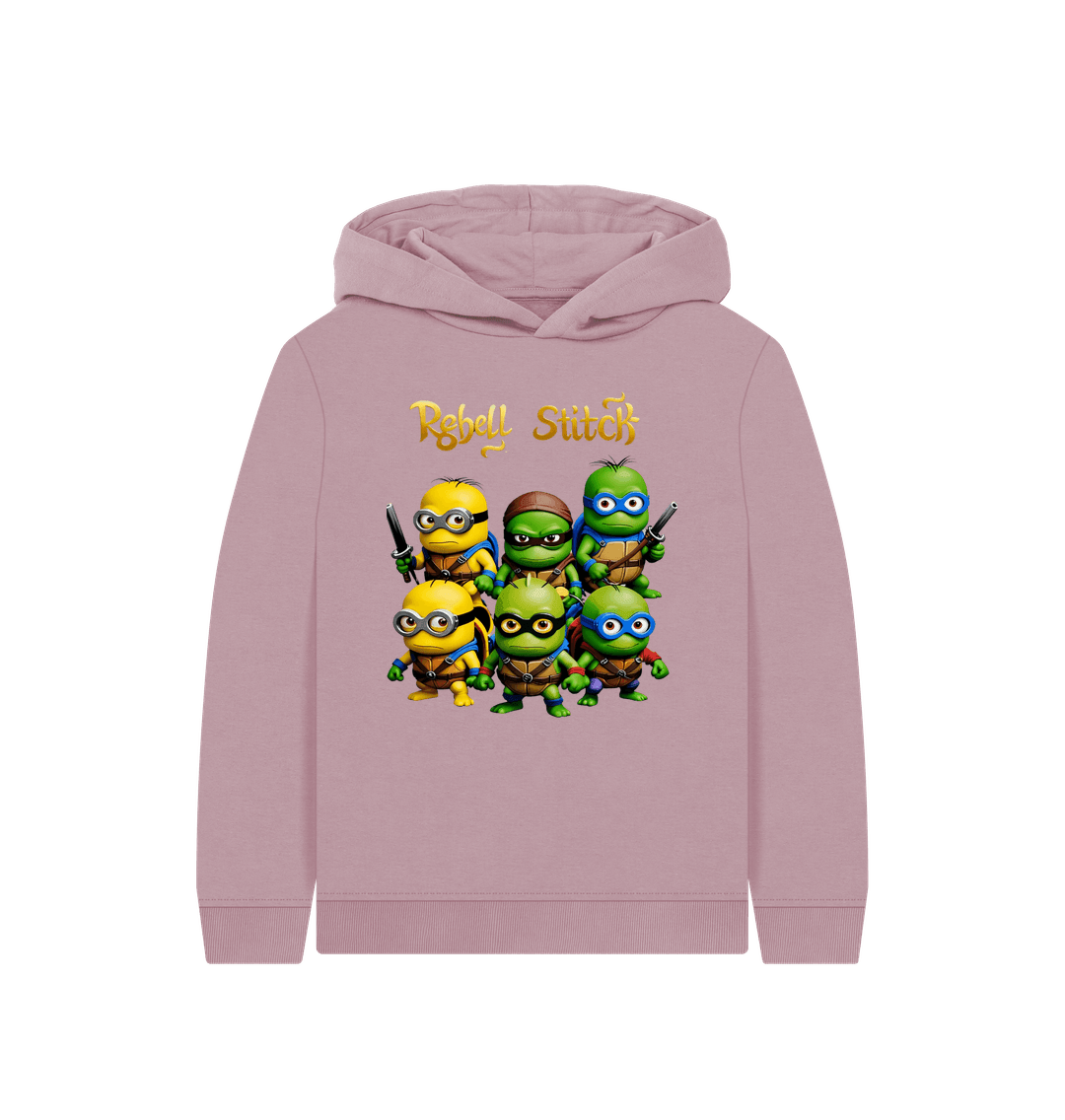 Mauve Rebel Stitch Premium Cotton Kids Hoodie TMNM Front Print #1