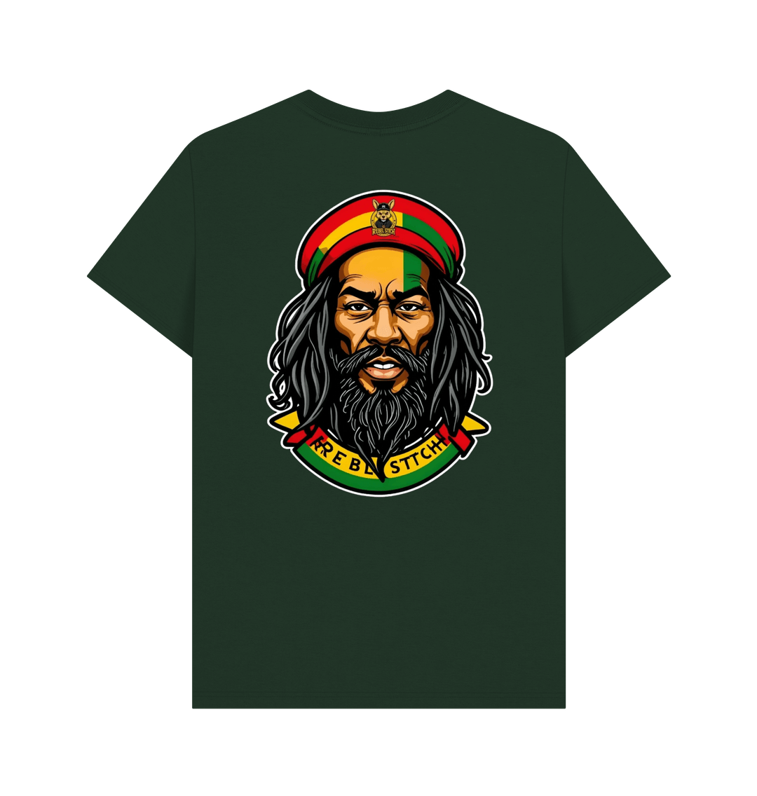 Evergreen Rebel Stitch Premium Cotton Short Sleeve T-Shirt Zion-One Love Back Print #3