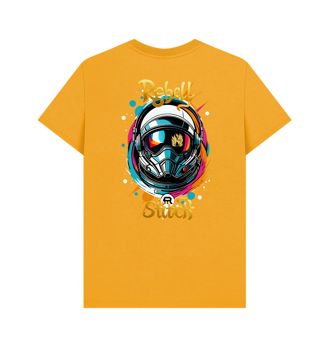 Mustard Rebel Stitch Premium Cotton Short Sleeve T-Shirt Space Edition Back Print #2