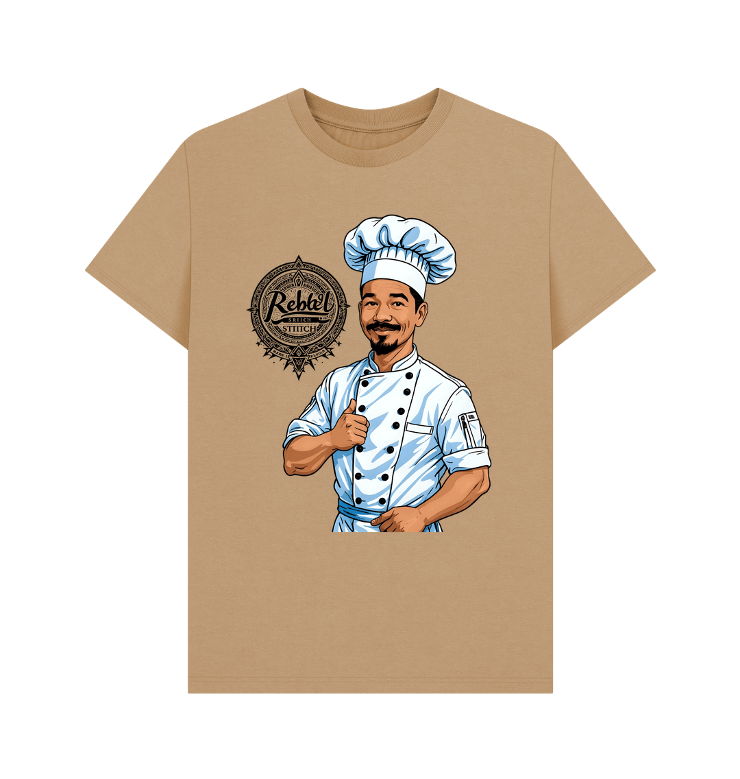 Sand Rebel Stitch Premium Cotton Short Sleeve T-Shirt Chef Edition Front Print #2