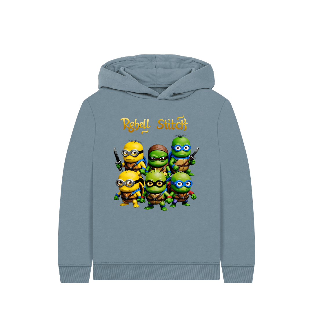 Stone Blue Rebel Stitch Premium Cotton Kids Hoodie TMNM Front Print #1