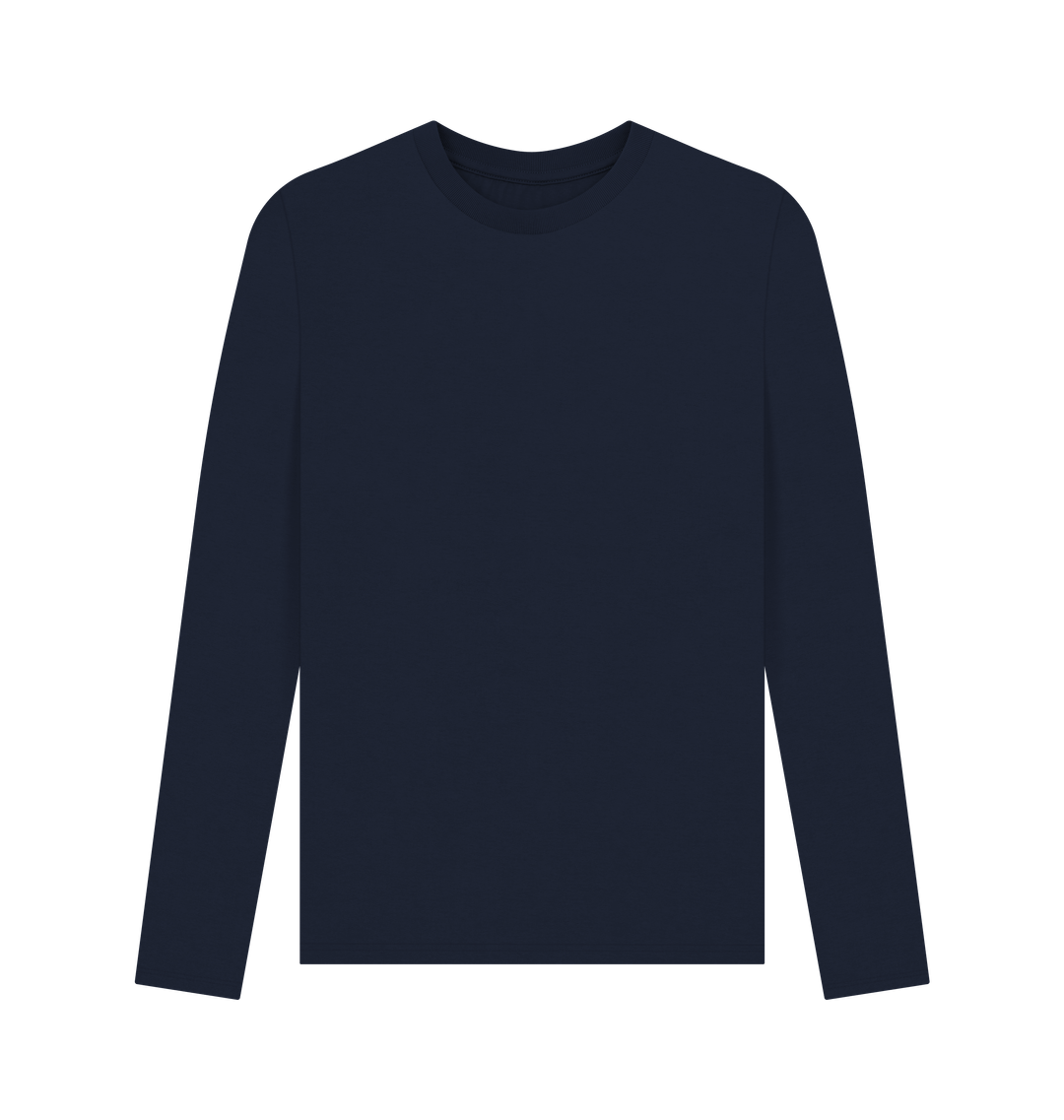 Navy Blue Rebel Stitch Premium Cotton Long Sleeve T-Shirt Chef Edition Back Print #2