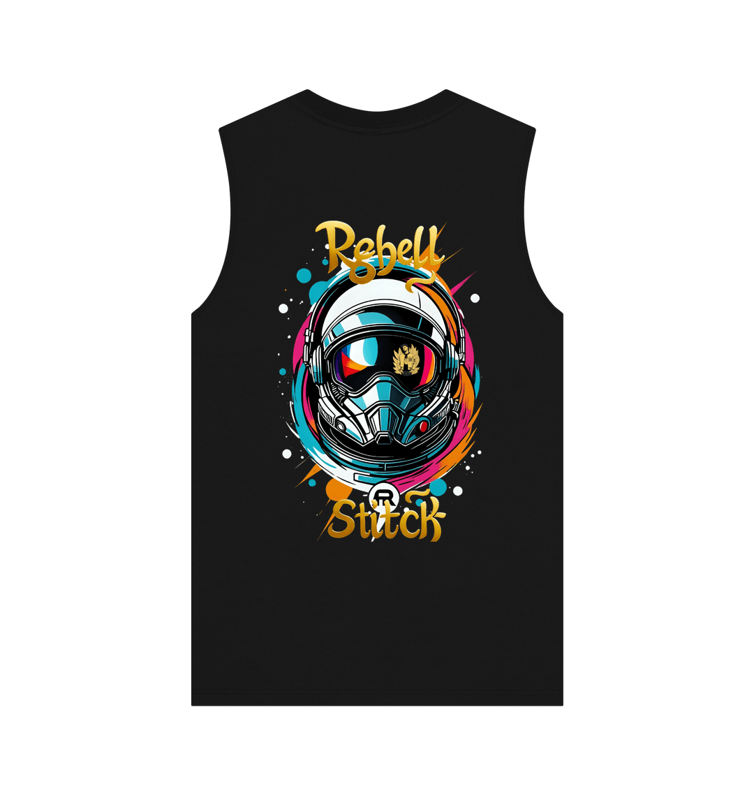 Black Rebel Stitch Premium Cotton Vest Space Edition Back Print #2