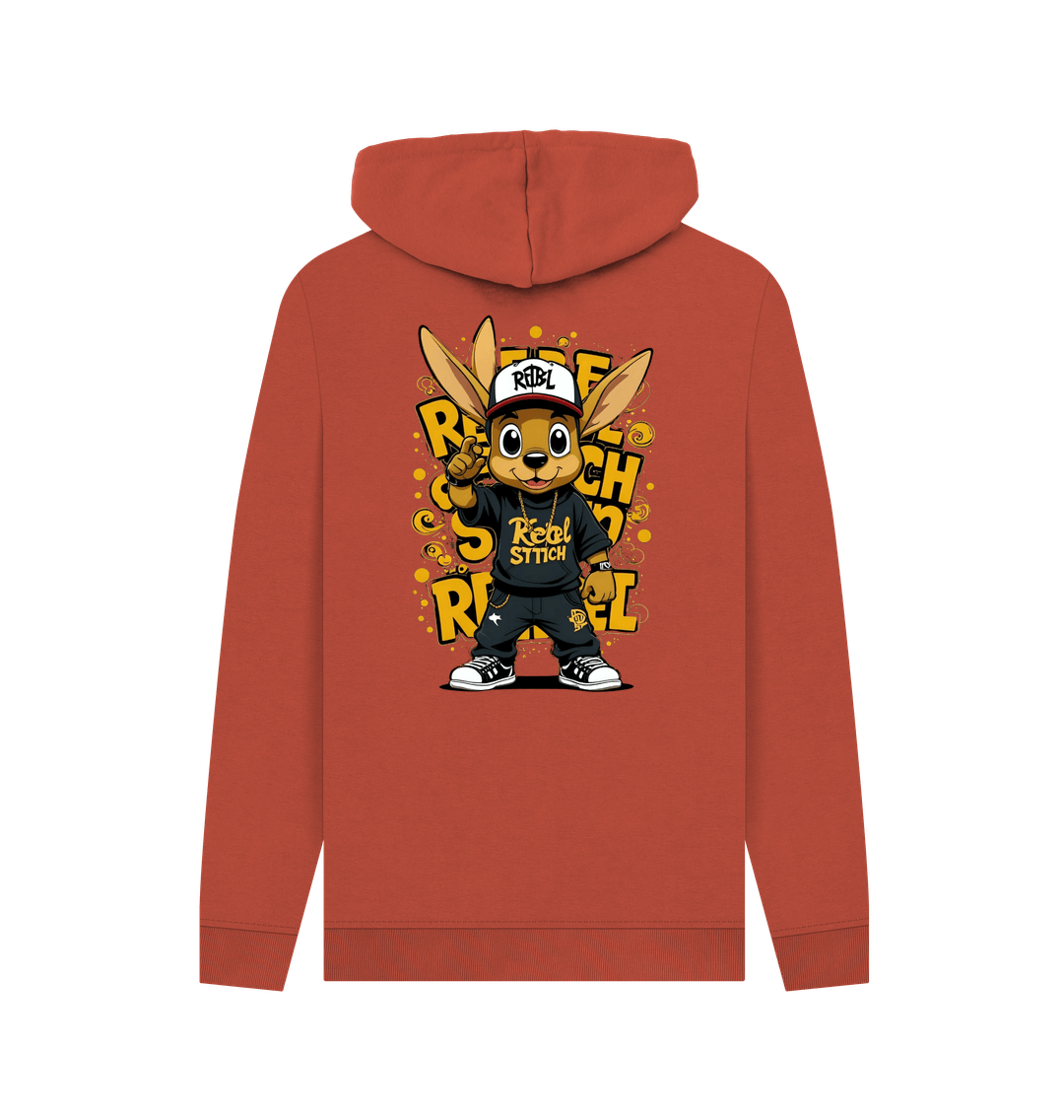 Rust Rebel Stitch Premium Cotton Hoodie Main Line Back Print #2