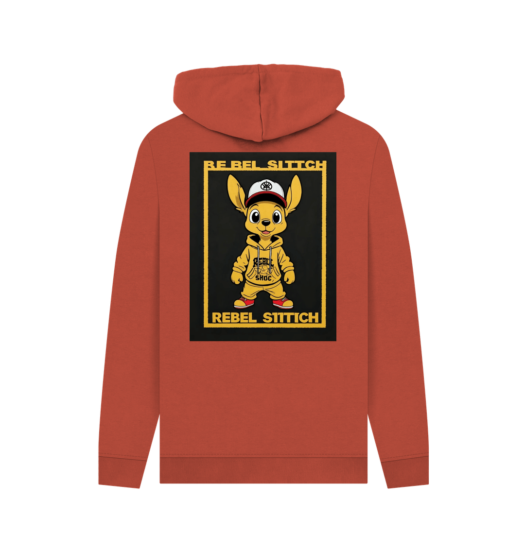 Rust Rebel Stitch Premium Cotton Hoodie Main Line Back Print #3