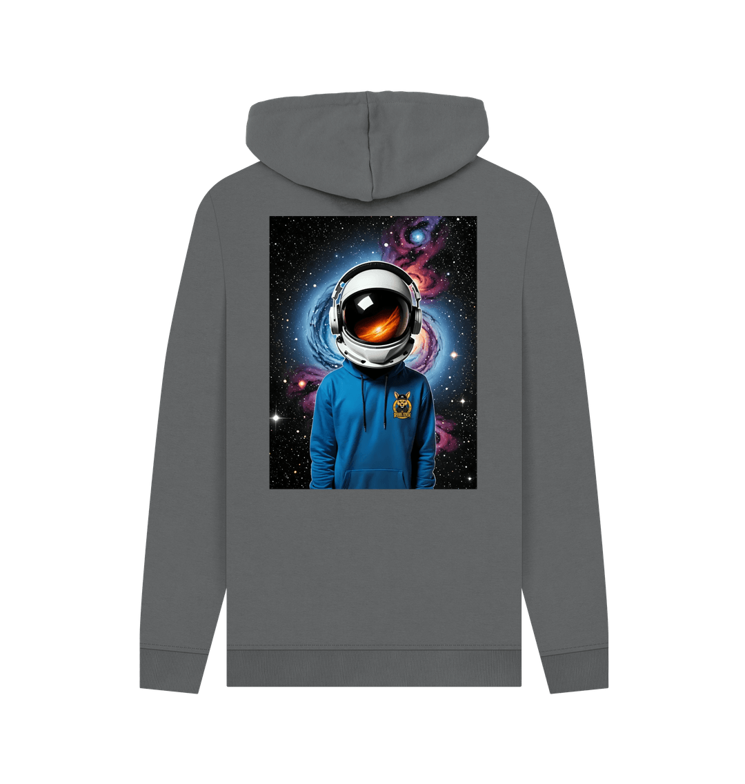 Slate Grey Rebel Stitch Premium Cotton Hoodie Space Edition Back Print #1