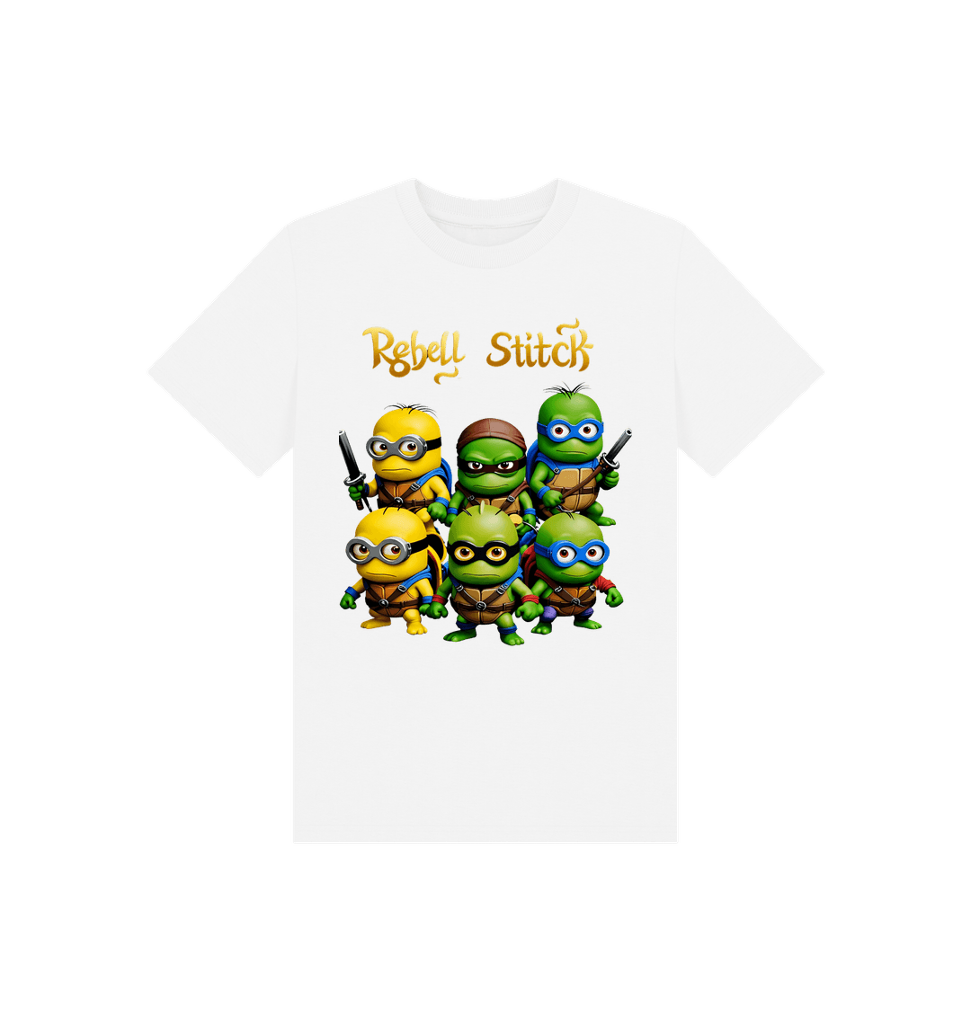 White Rebel Stitch Premium Cotton Short Sleeve Kids T-Shirt TMNM Front Print #1