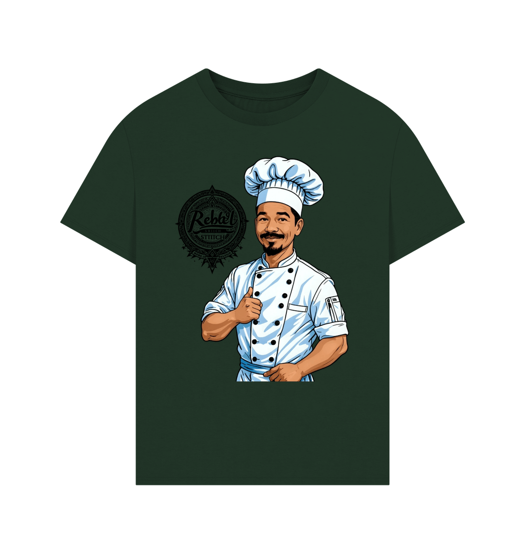 Evergreen Rebel Stitch Premium Cotton Oversized Short Sleeve T-Shirt Chef Edition Front Print #2