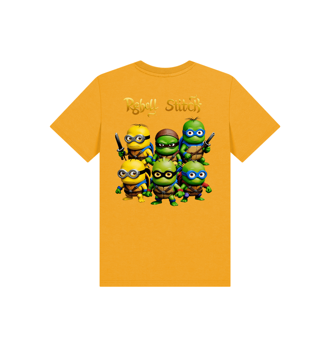 Mustard Rebel Stitch Premium Cotton Short Sleeve Kids T-Shirt TMNM Back Print #1