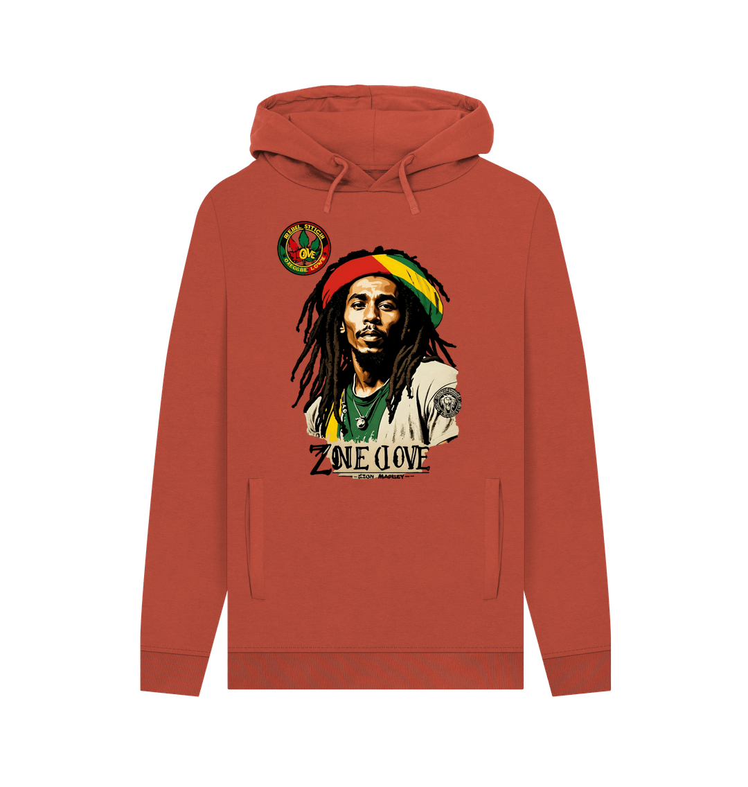 Rust Rebel Stitch Premium Cotton Hoodie Zion-One Love Front Print #4