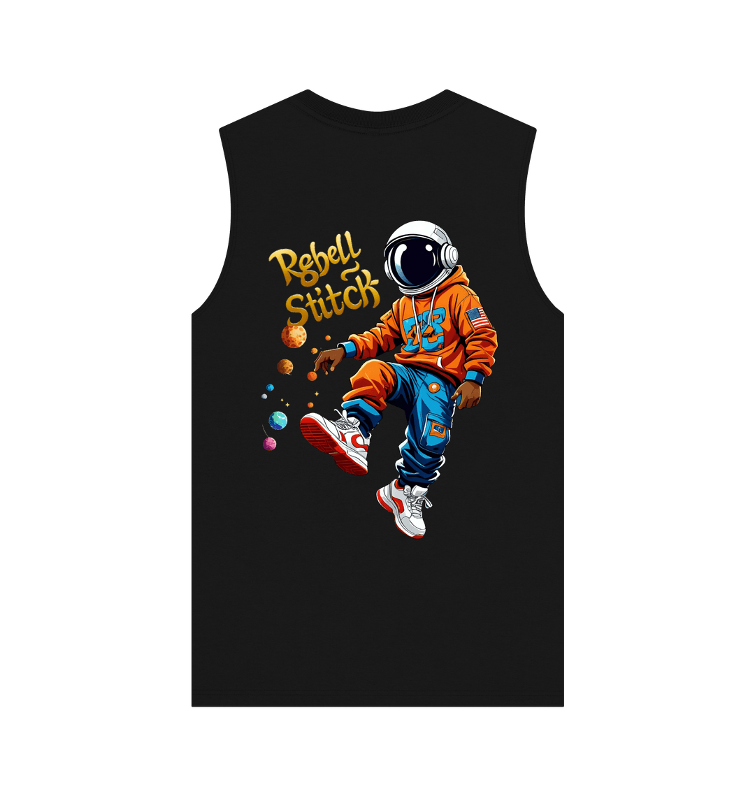 Black Rebel Stitch Premium Cotton Vest Space Edition Back Print #3