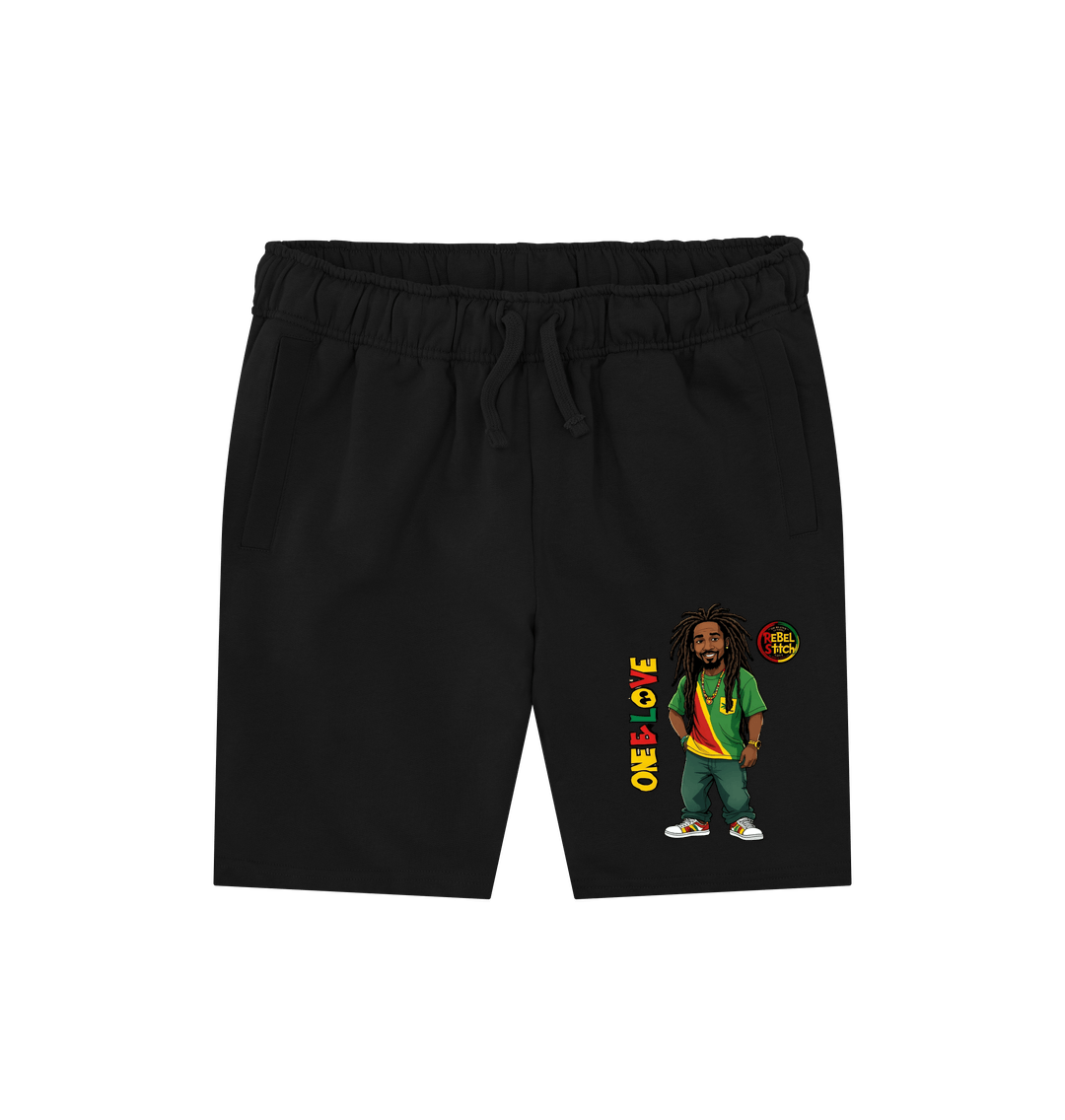 Black Rebel Stitch Premium Cotton Shorts Zion-One Love #1