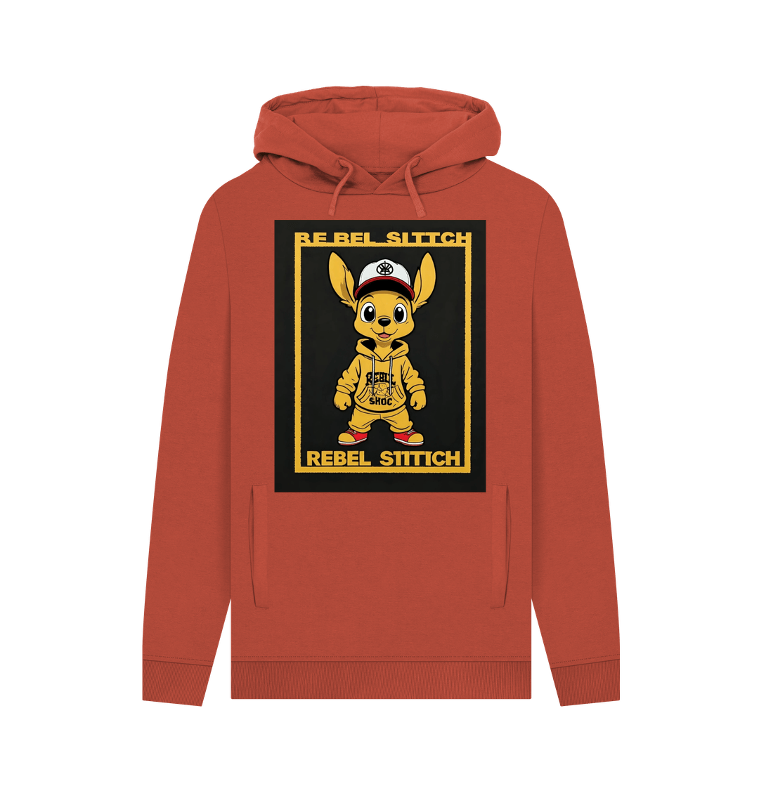 Rust Rebel Stitch Premium Cotton Hoodie Main Line Front Print #3