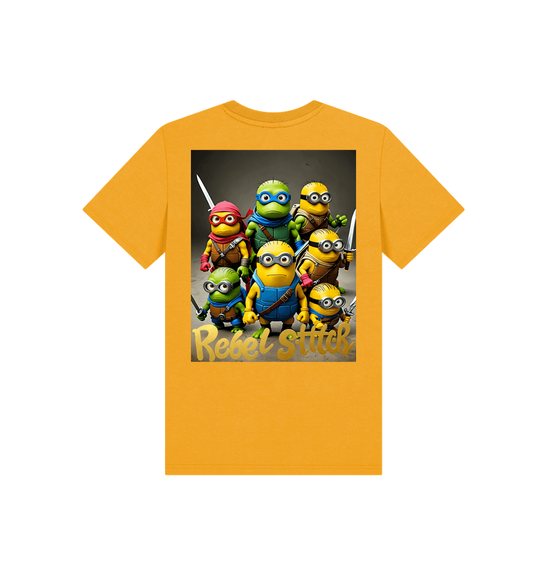 Mustard Rebel Stitch Premium Cotton Short Sleeve Kids T-Shirt TMNM Back Print #4