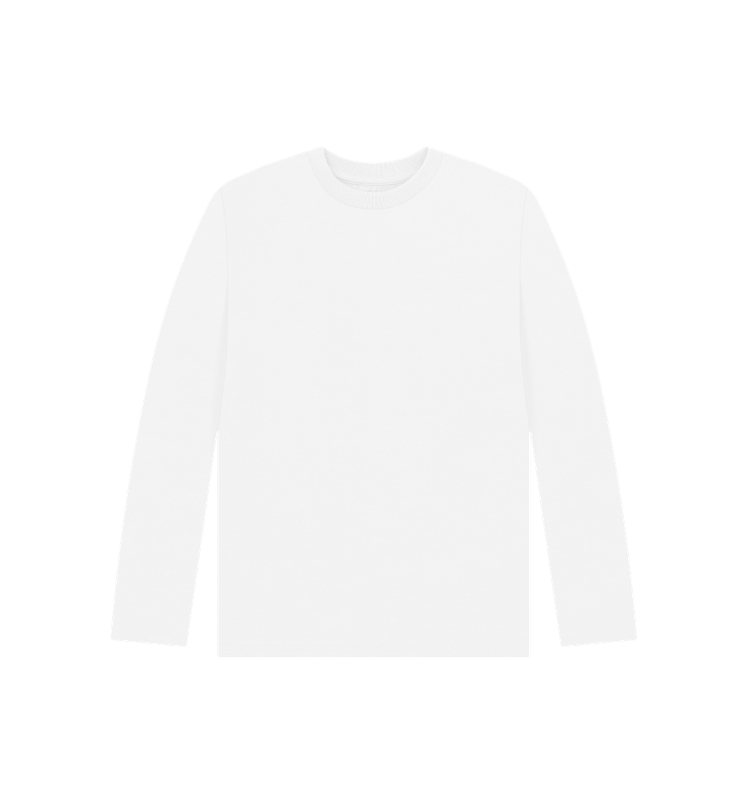 White Rebel Stitch Premium Cotton Long Sleeve Kids T-Shirt Rebel Kids Back Print #3