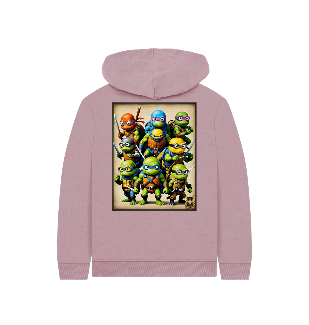 Mauve Rebel Stitch Premium Cotton Kids Hoodie TMNM Back Print #2