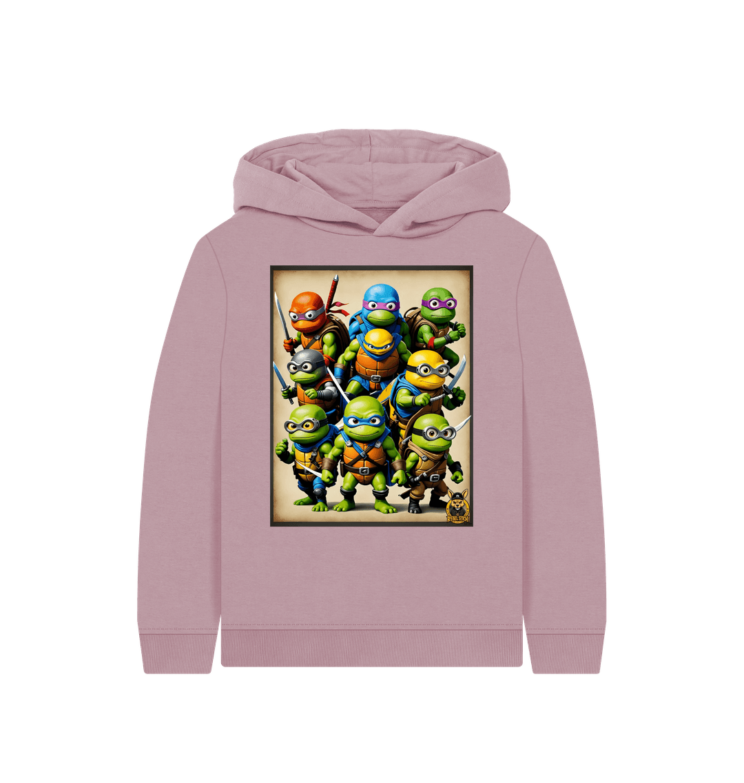 Mauve Rebel Stitch Premium Cotton Kids Hoodie TMNM Front Print #2