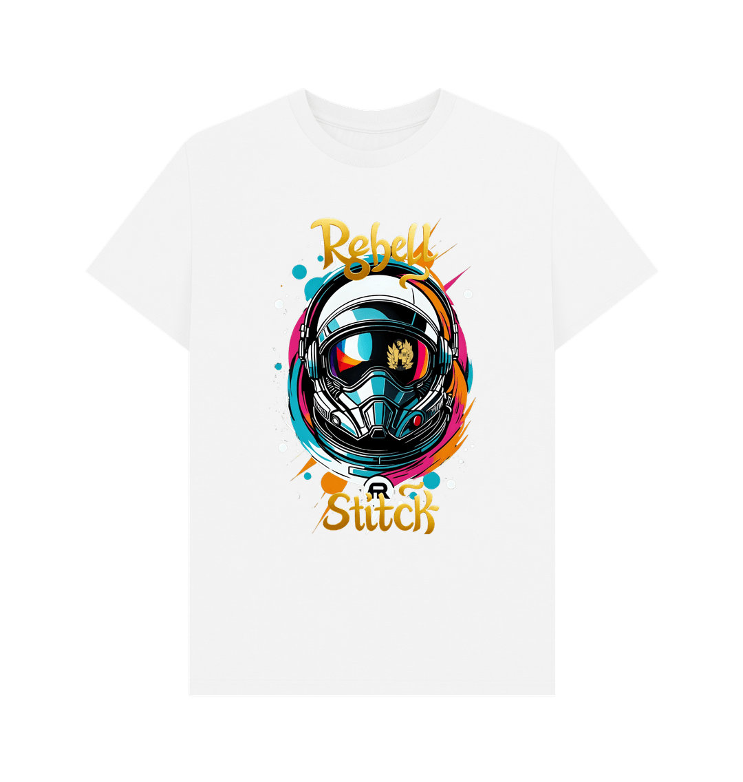 White Rebel Stitch Premium Cotton Short Sleeve T-Shirt Space Edition Front Print #2