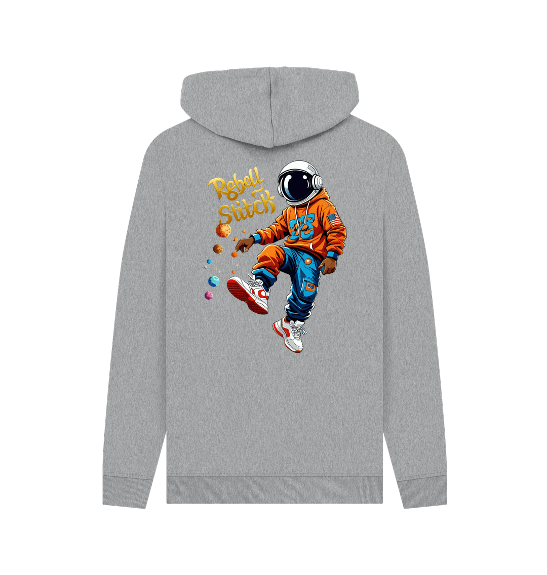 Light Heather Rebel Stitch Premium Cotton Hoodie Space Edition Back Print #3