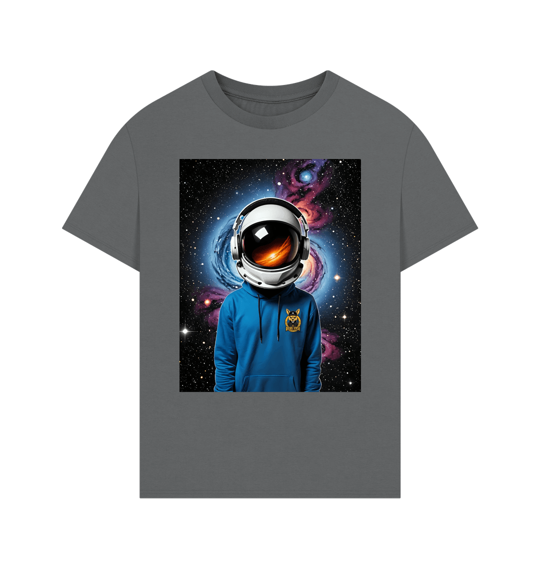 Slate Grey Rebel Stitch Premium Cotton Oversized Short Sleeve T-Shirt Space Edition Front Print #1