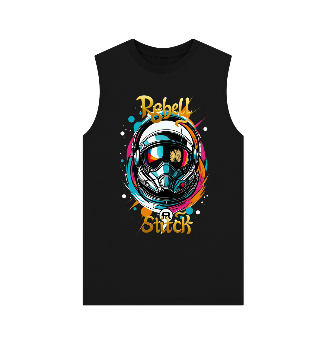 Black Rebel Stitch Premium Cotton Vest Space Edition Front Print #2