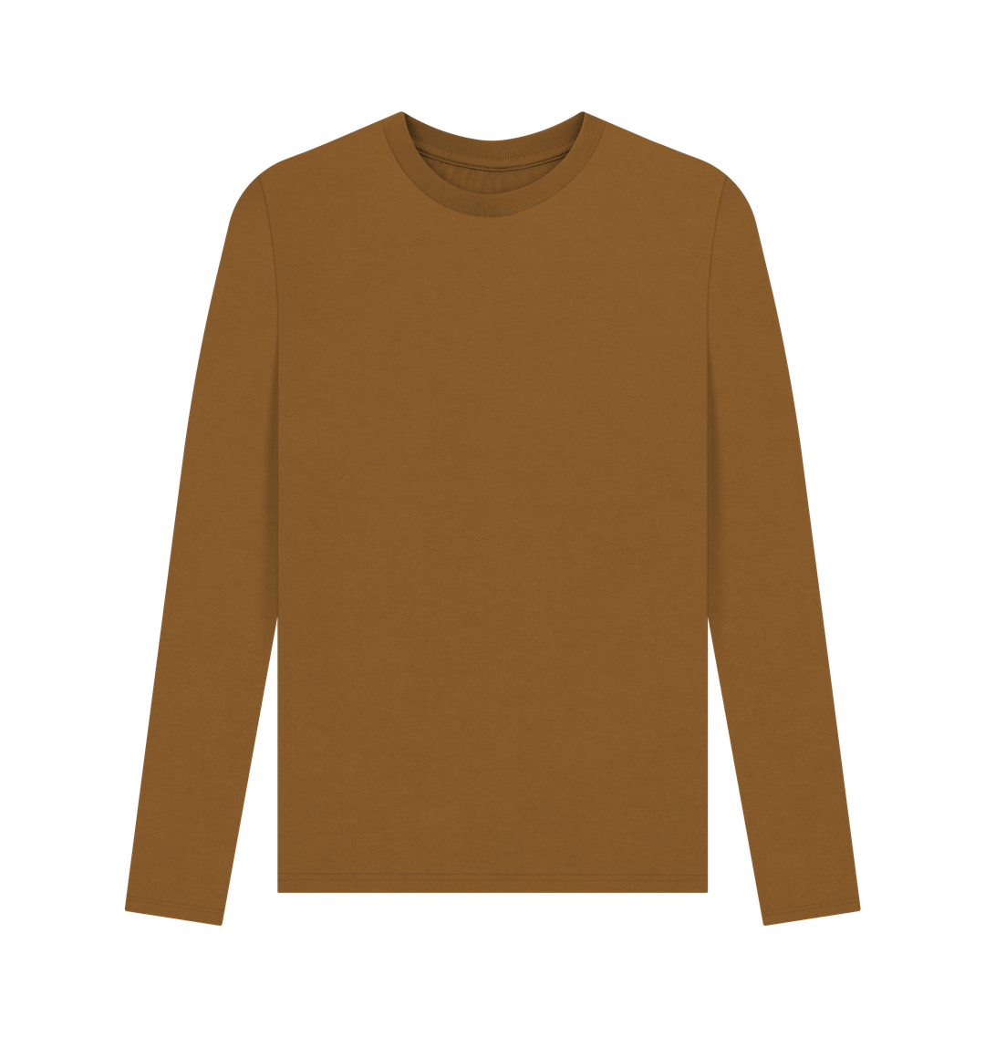 Brown Rebel Stitch Premium Cotton Long Sleeve T-Shirt Main Line Back Print #1