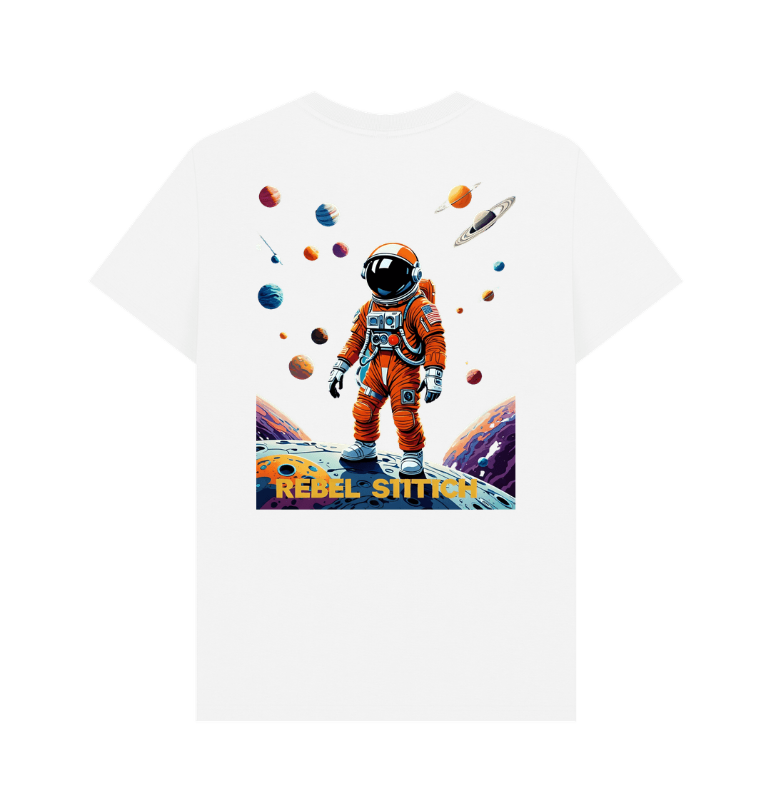 White Rebel Stitch Premium Cotton Short Sleeve T-Shirt Space Edition Back Print #4