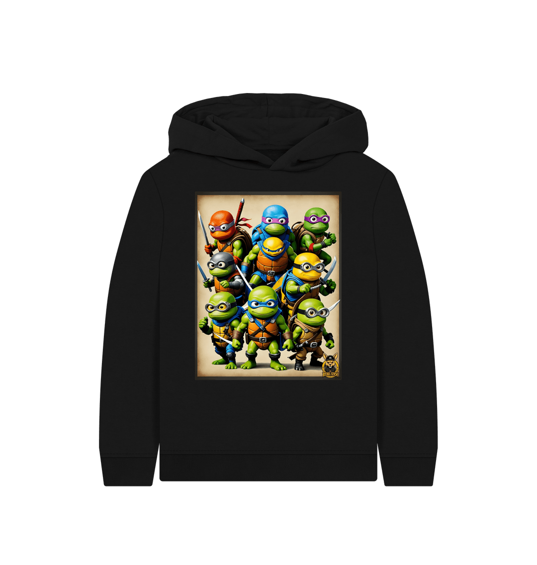 Black Rebel Stitch Premium Cotton Kids Hoodie TMNM Front Print #2