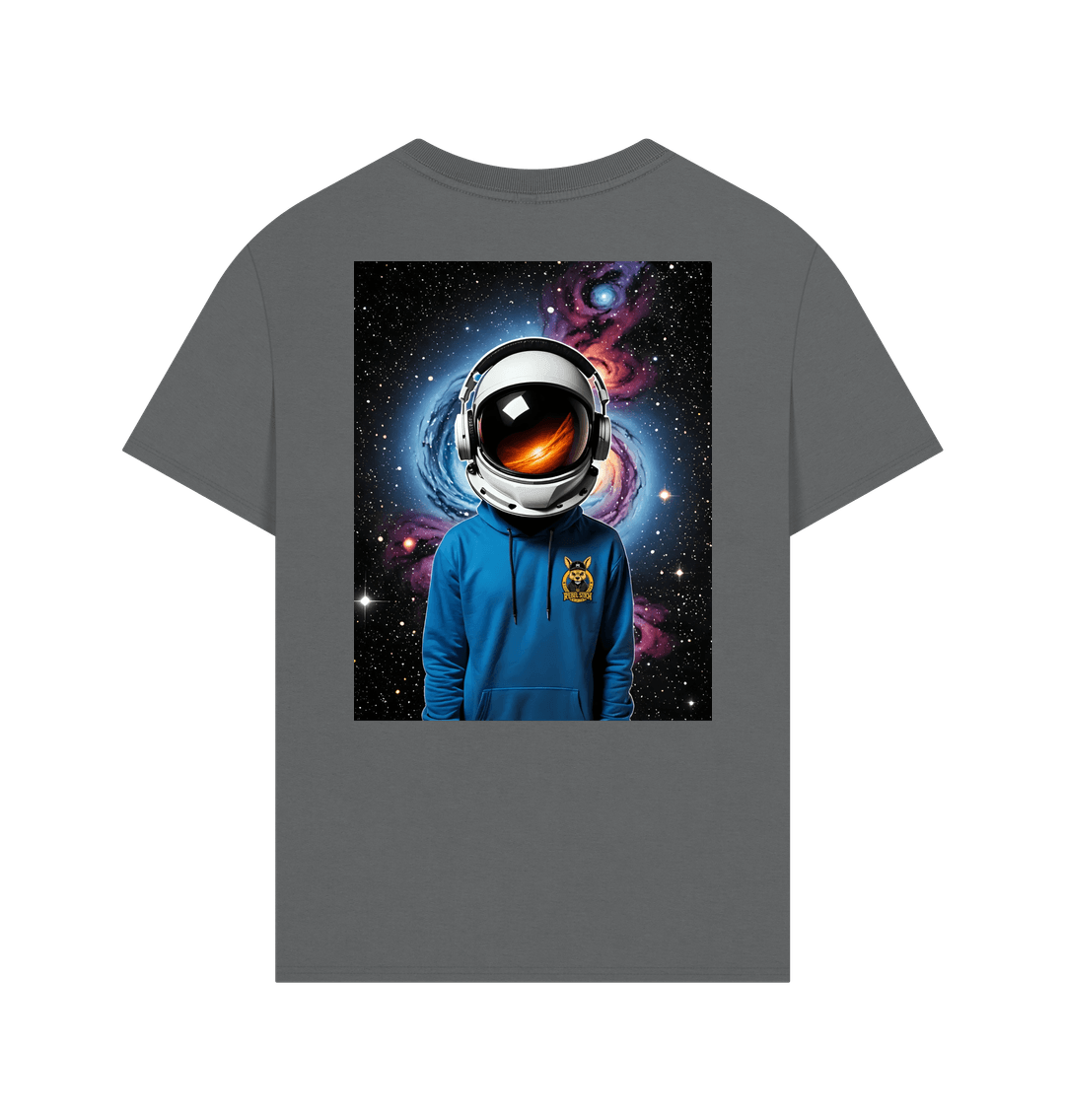 Slate Grey Rebel Stitch Premium Cotton Oversized Short Sleeve T-Shirt Space Edition Back Print #1