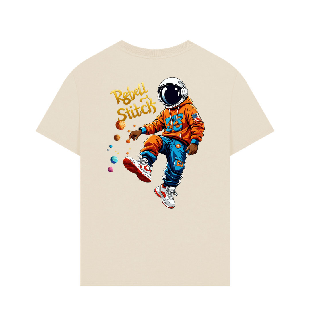 Oat Rebel Stitch Premium Cotton Oversized Short Sleeve T-Shirt Space Edition Back Print #3