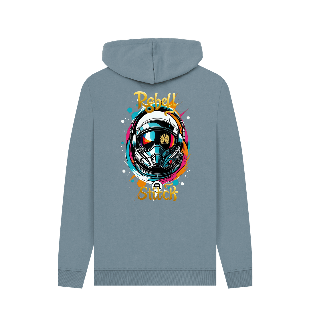 Stone Blue Rebel Stitch Premium Cotton Hoodie Space Edition Back Print #2