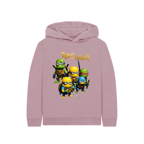 Rebel Stitch Premium Baumwolle Kinder Hoodie TMNM Frontdruck #3