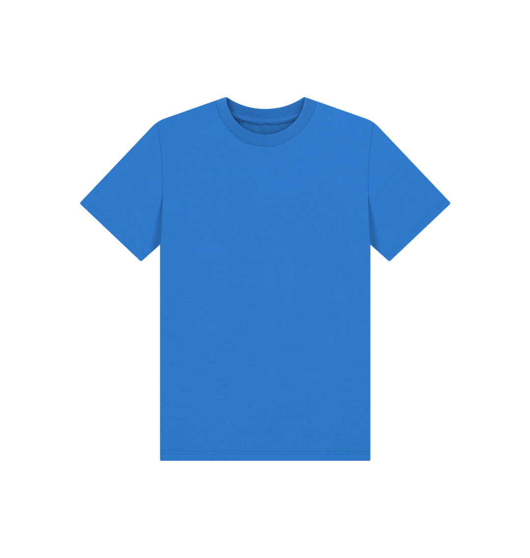 Bright Blue Rebel Stitch Premium Cotton Short Sleeve Kids T-Shirt Rebel Kids Back Print #1