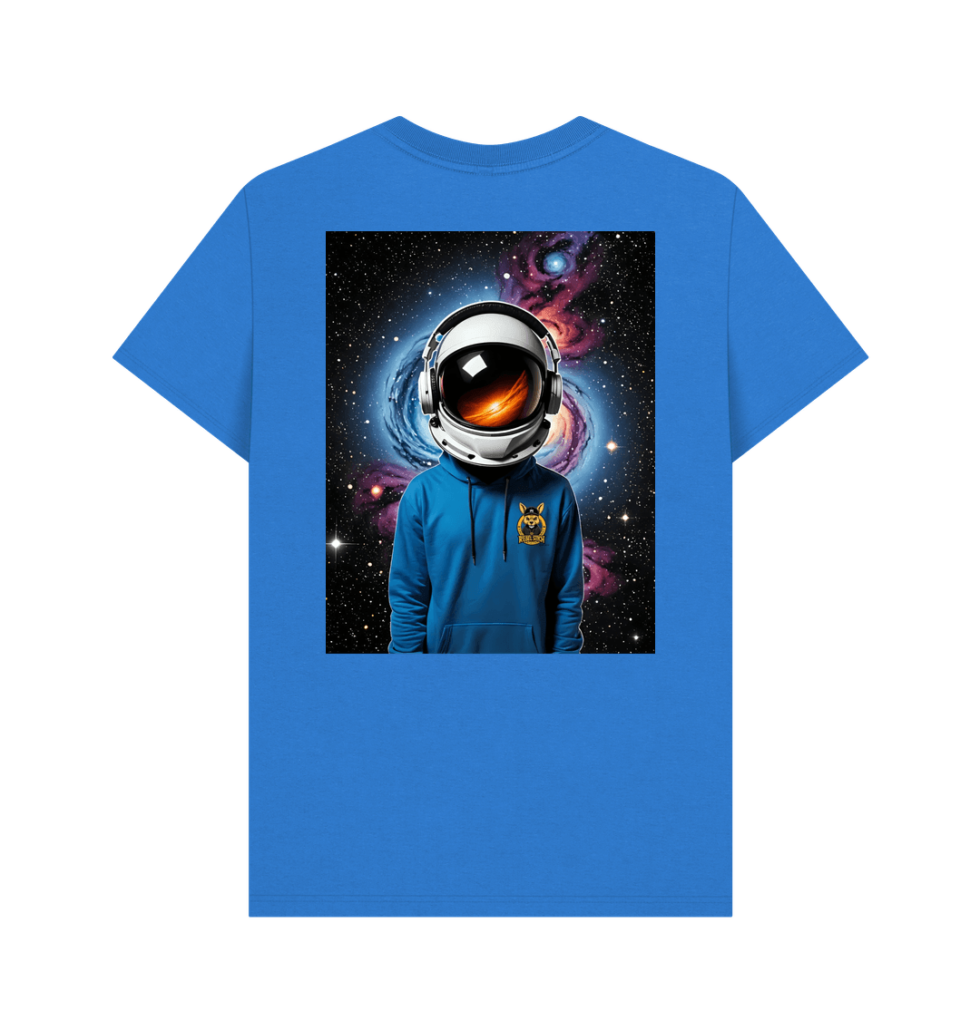 Bright Blue Rebel Stitch Premium Cotton Short Sleeve T-Shirt Space Edition Back Print #1