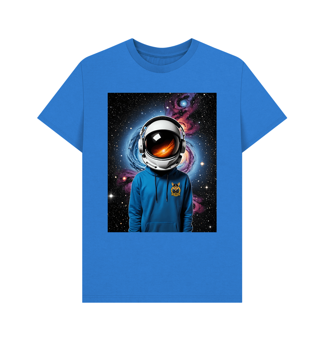 Bright Blue Rebel Stitch Premium Cotton Short Sleeve T-Shirt Space Edition Front Print #1