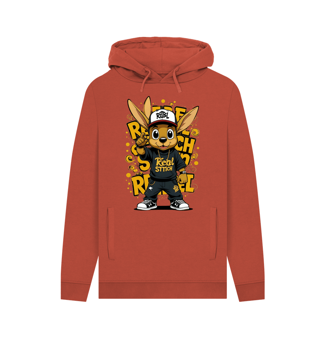 Rust Rebel Stitch Premium Cotton Hoodie Main Line Front Print #2