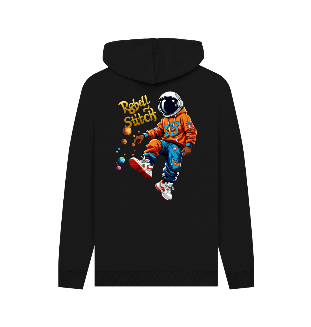 Black Rebel Stitch Premium Cotton Hoodie Space Edition Back Print #3